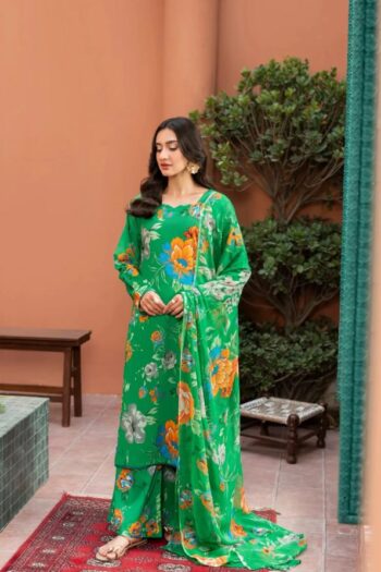JAZMIN INSPIRED– 3PCS LAWN 3D PRINTED – WOMEN’S – UNSTITCHED 04