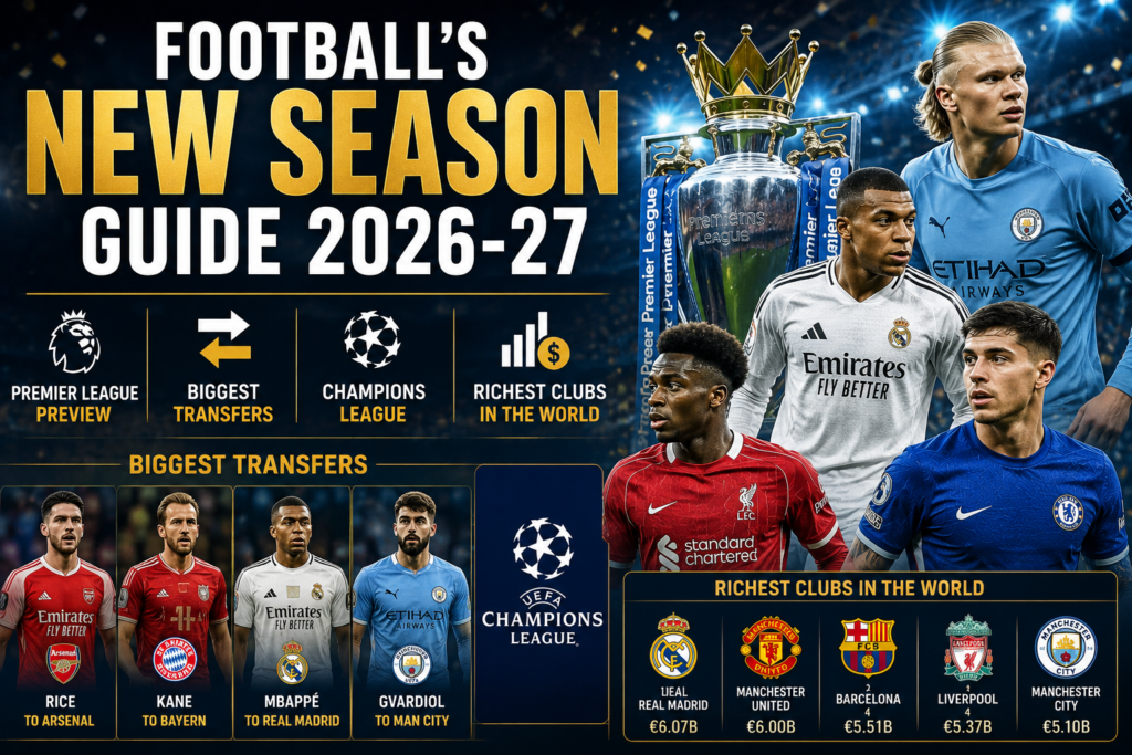 Football's New Season Guide 2026-27 – Premier League Preview, Biggest Transfers, Champions League and the Richest Clubs in the World